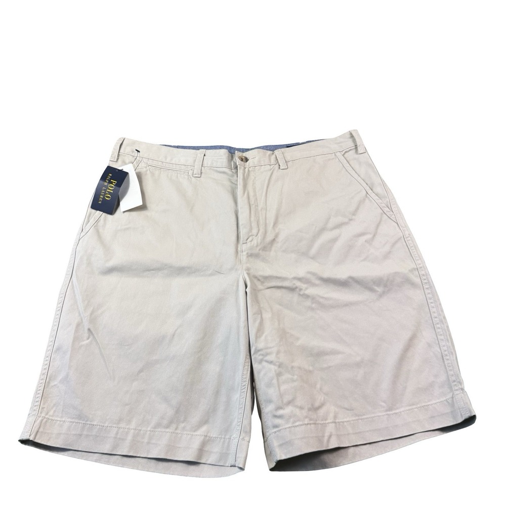 Polo Ralph Lauren Relaxed Fit Stretch Cotton Mens Chino Shorts 36 Beige NWT